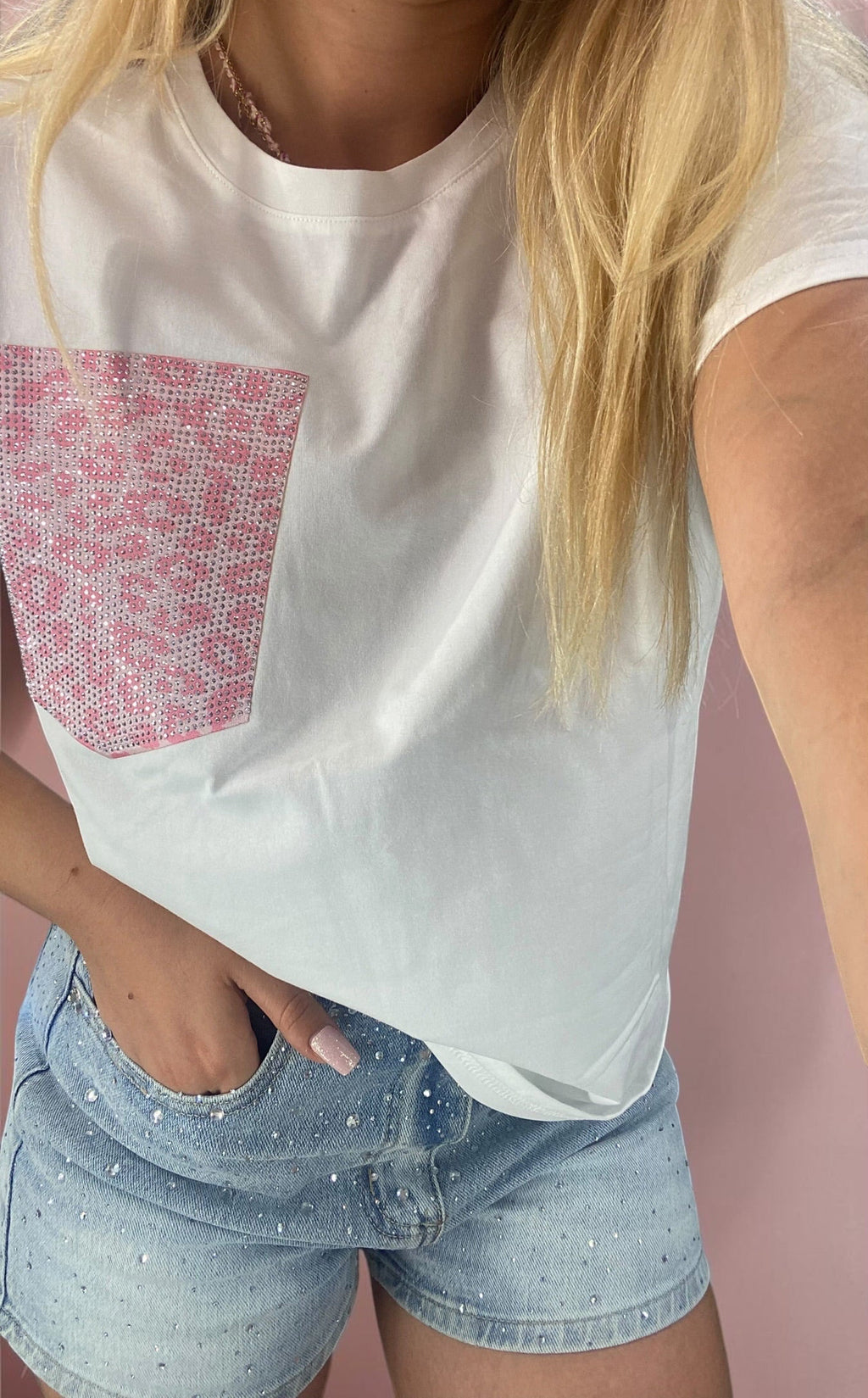 Maglia strass🎀🩷✨