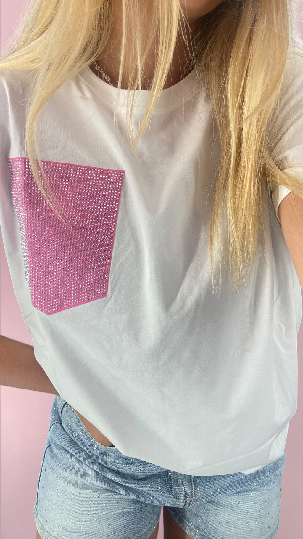 Maglia strass🎀🩷✨