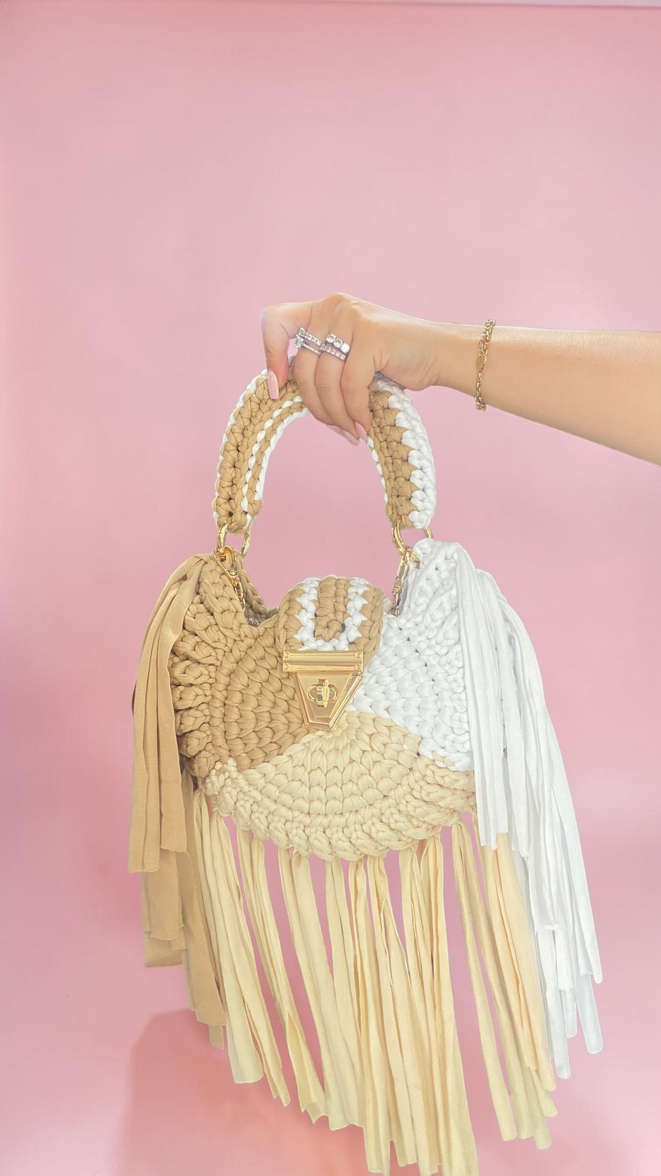 Borsa a maglia con frange 🎀🥐