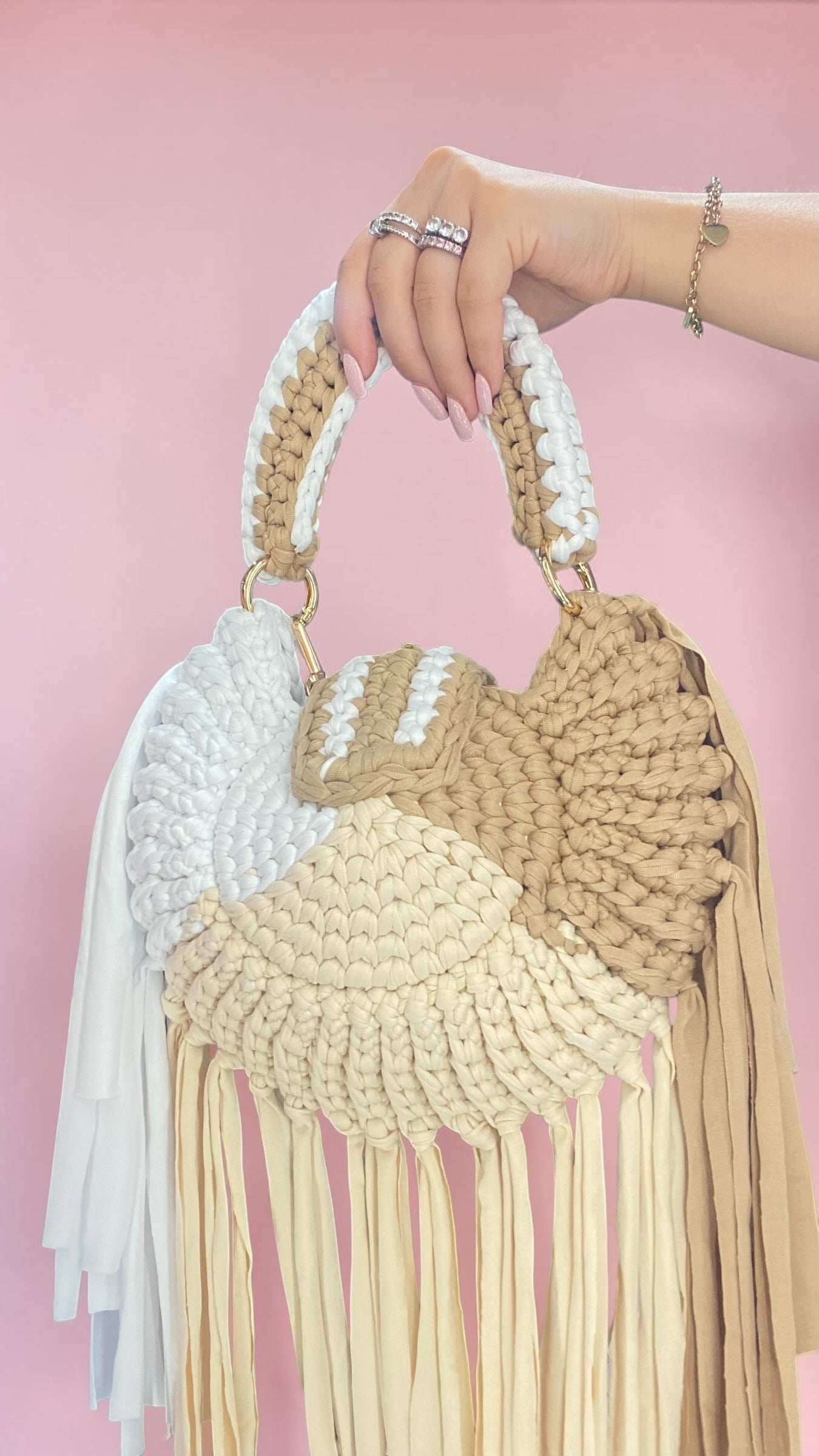 Borsa a maglia con frange 🎀🥐