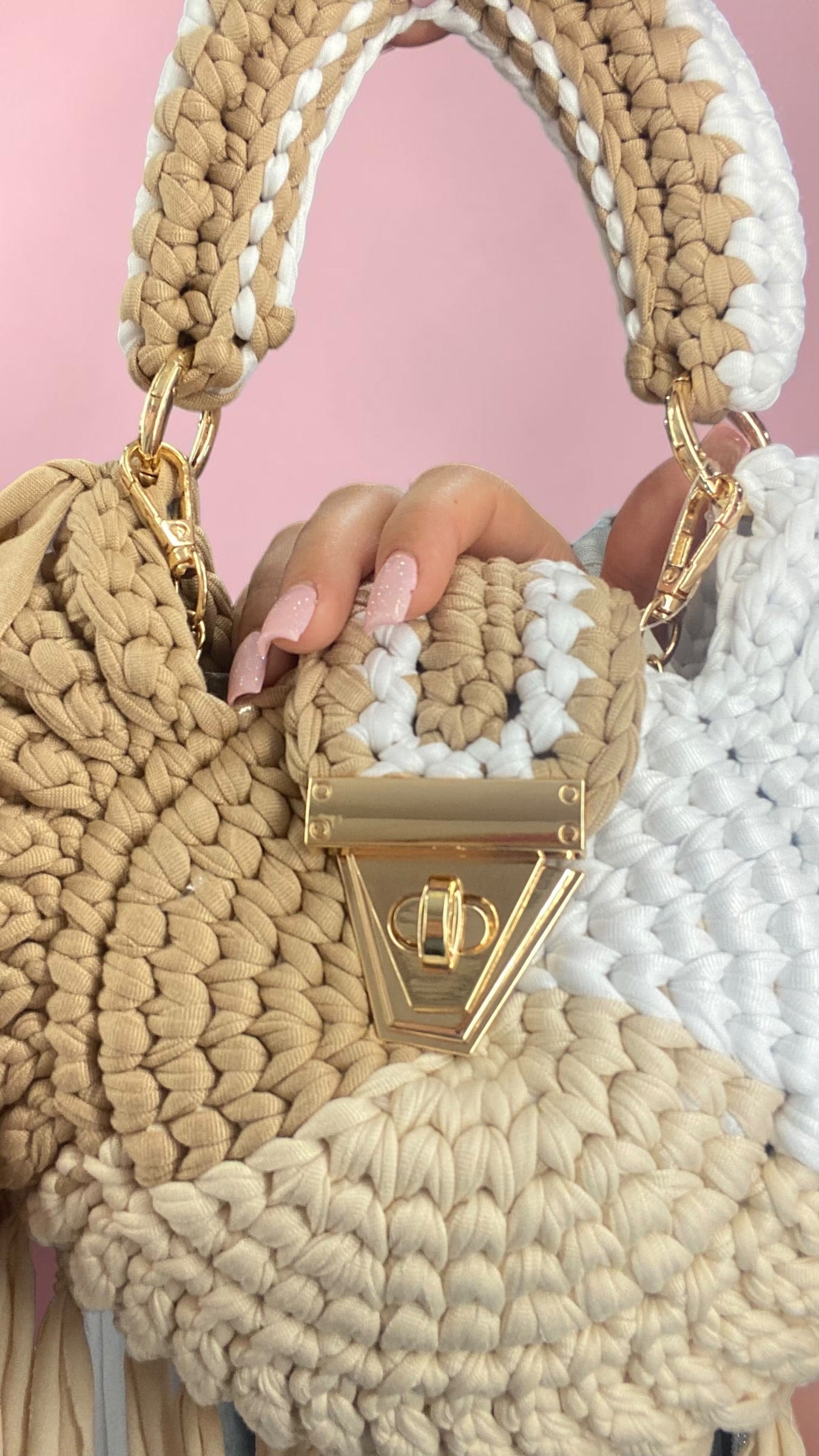 Borsa a maglia con frange 🎀🥐