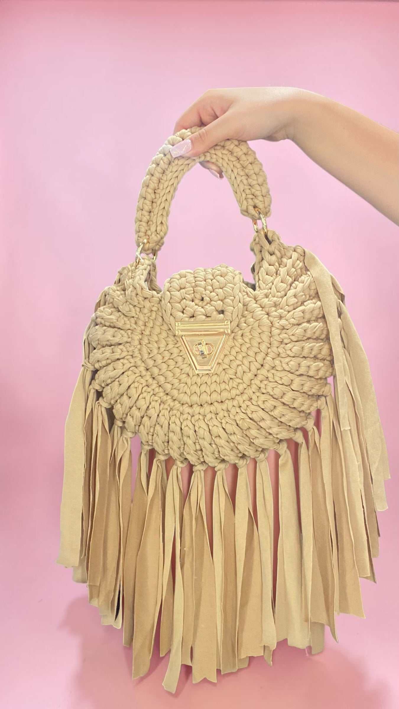 Borsa a maglia con frange 🎀🥐