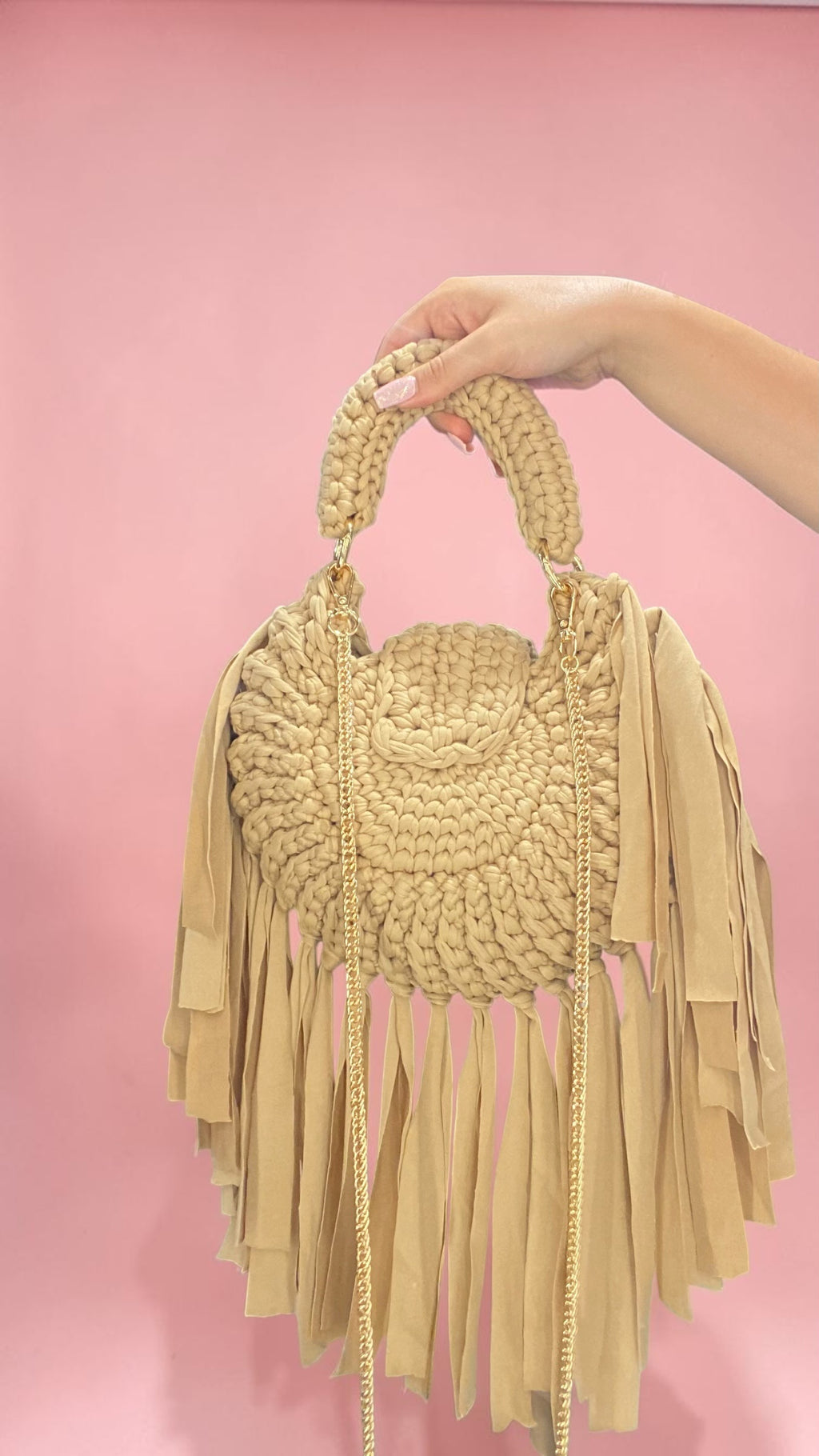 Borsa a maglia con frange 🎀🥐