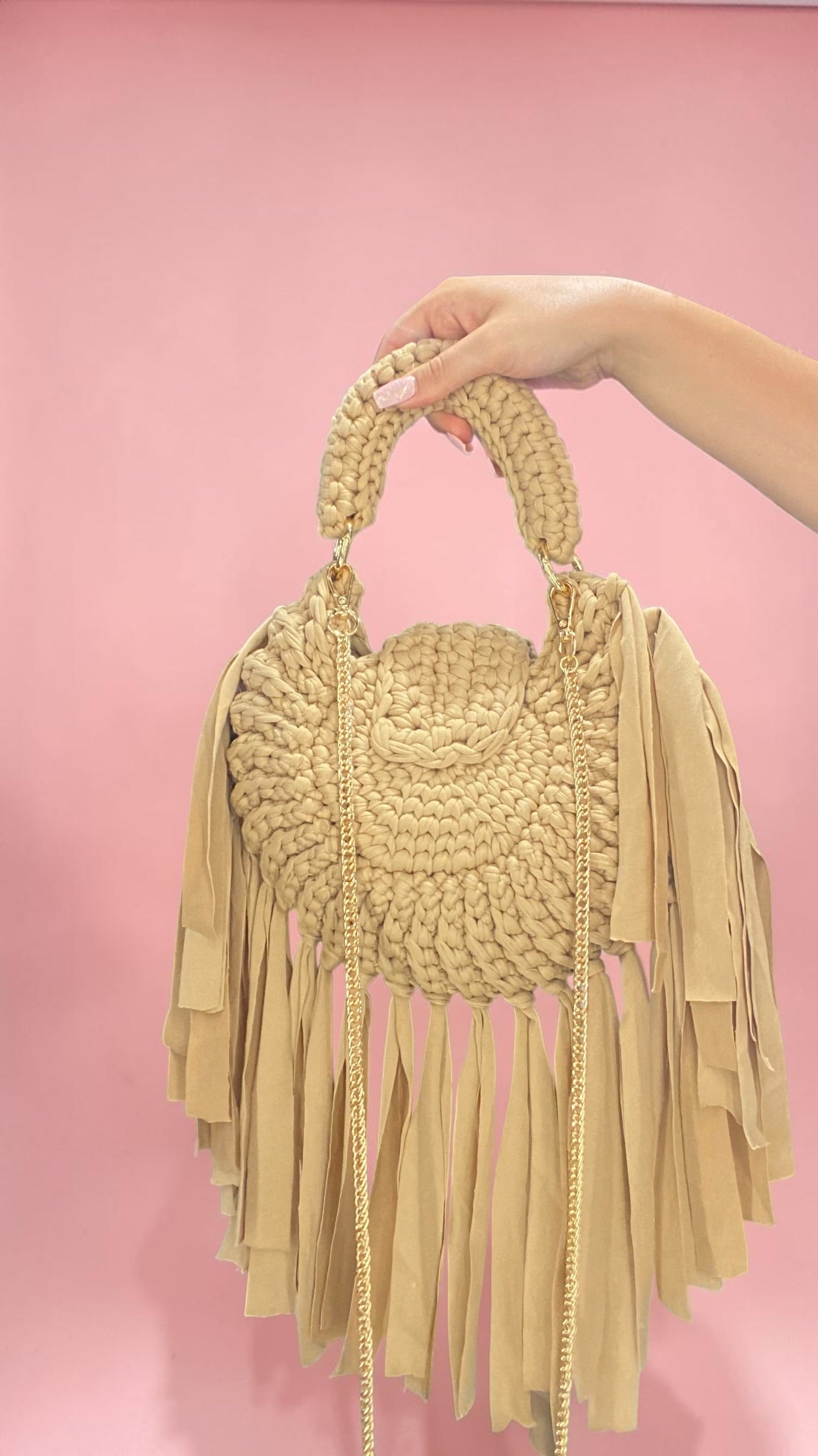 Borsa a maglia con frange 🎀🥐