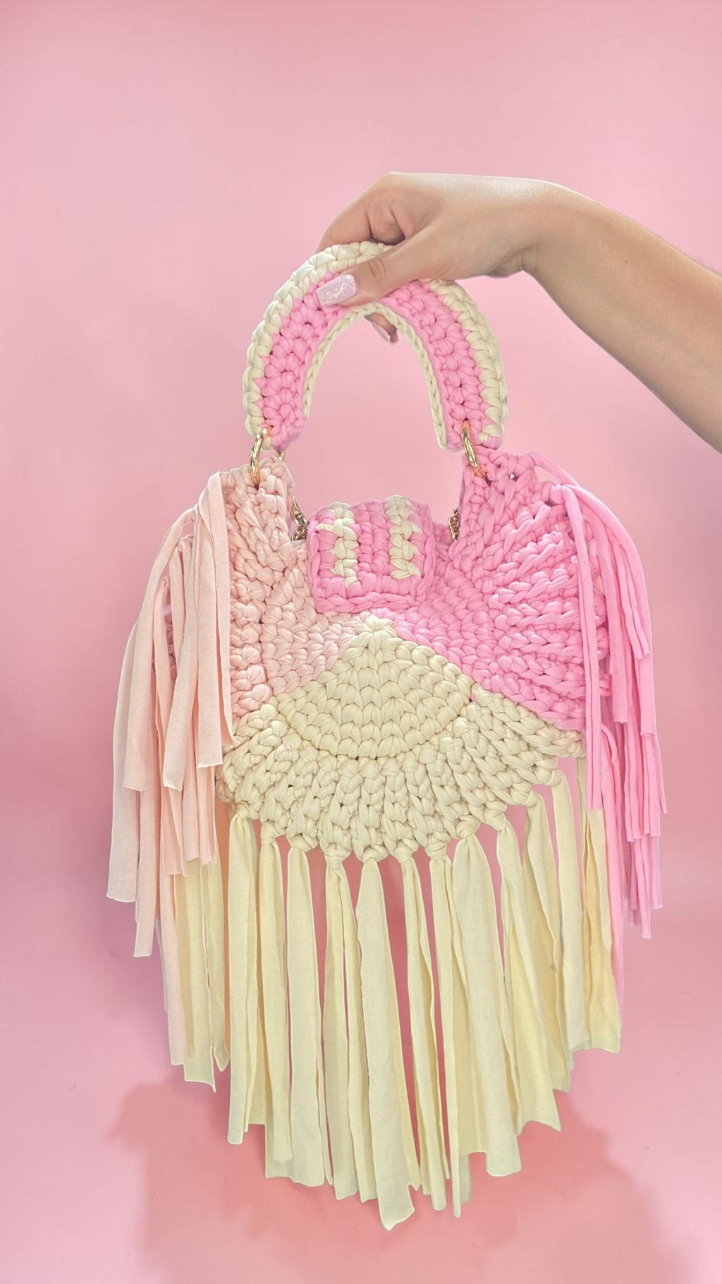 Borsa a maglia con frange 🎀🥐