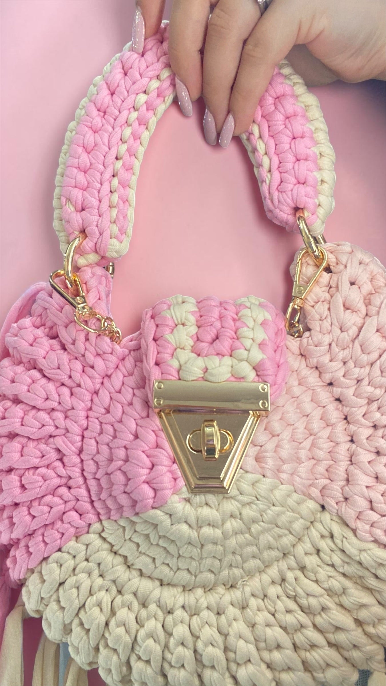 Borsa a maglia con frange 🎀🥐