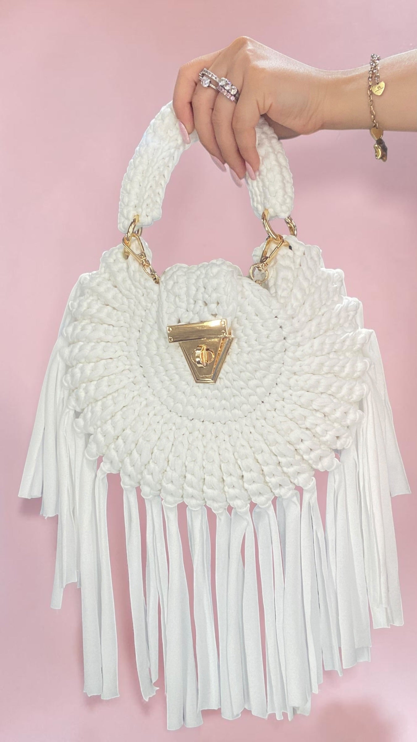 Borsa a maglia con frange 🎀🥐