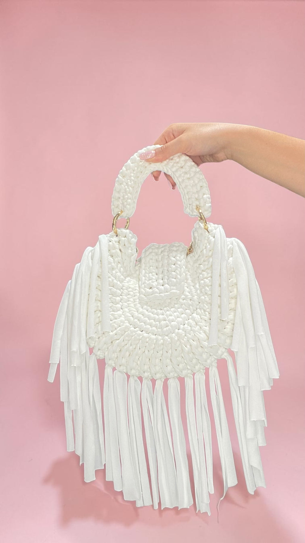 Borsa a maglia con frange 🎀🥐