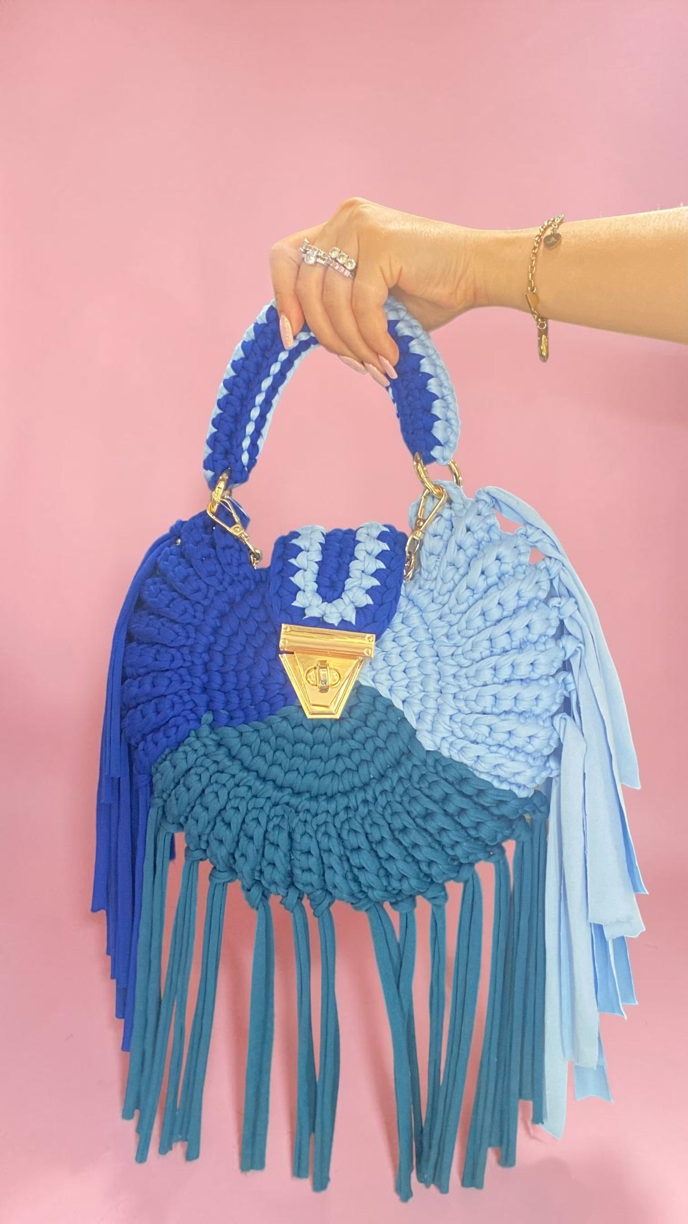 Borsa a maglia con frange 🎀🥐